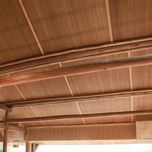 竹片无线编竹蓆悬吊式天花板墙面装修材料民宿酒店茶楼木屋新中式