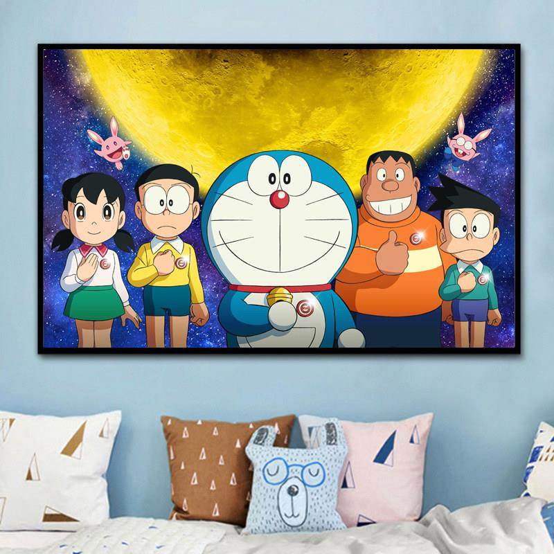 卡通钻石画2024新款满钻机器猫哆啦A梦动漫点贴钻十字绣儿童卧室,居家布艺,钻石绣,淘宝优惠券,粉丝福利购,淘宝优惠卷