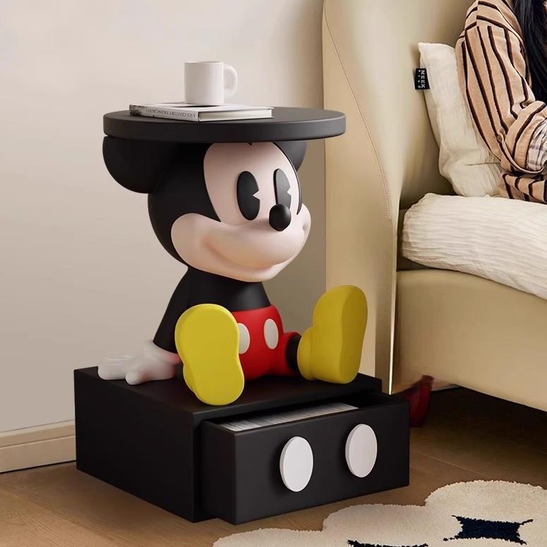 新款米奇床头柜落地摆件柜子置物架轻奢小型床边几儿童男女孩可爱