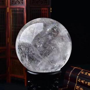 白水晶球摆件天然水晶熔炼水晶办公室客厅玄关装饰品开业乔迁礼品