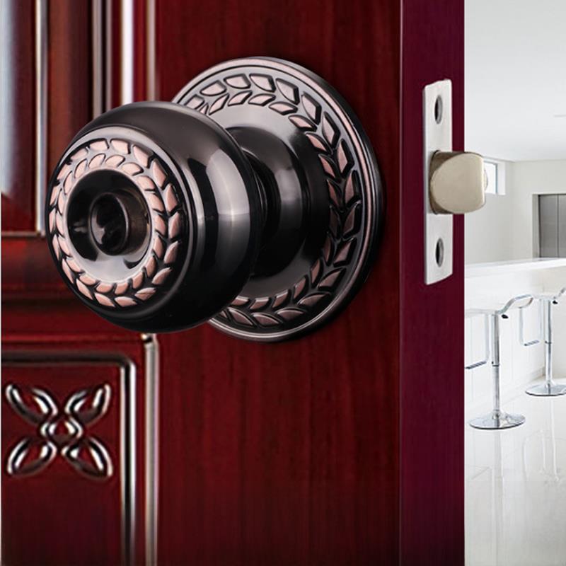 红古铜球形锁房门锁卧室圆形卫生间门锁室内外球锁实木门球型锁具