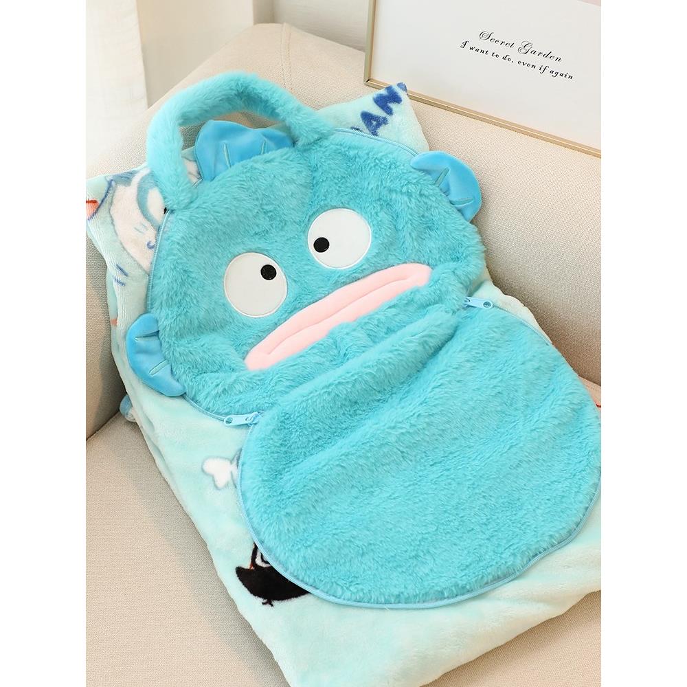 日系卡通小丑鱼怪毛毯学生宿舍沙发盖毯办公室午睡空调毯便携收纳