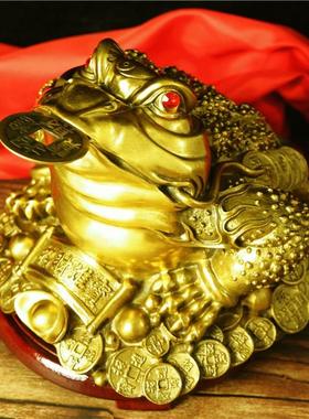 纯铜金蟾三脚蟾蜍金蝉招财摆件特大号旺财开业礼品店铺摆设品