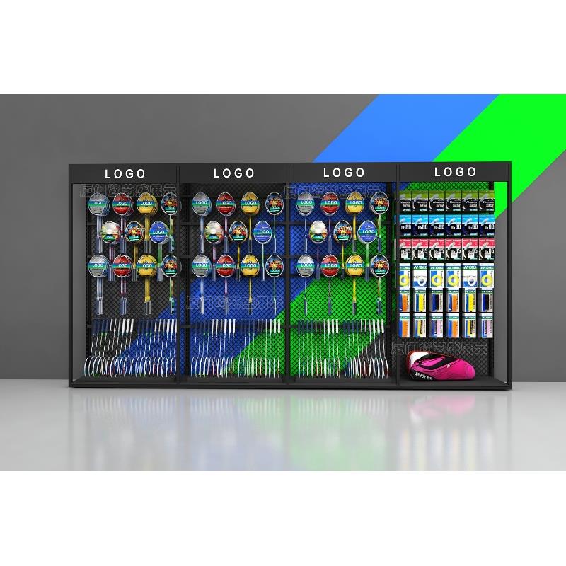 羽毛球拍展示架网拍烤漆货架yy架高档铁艺网格置物架体育用品展架