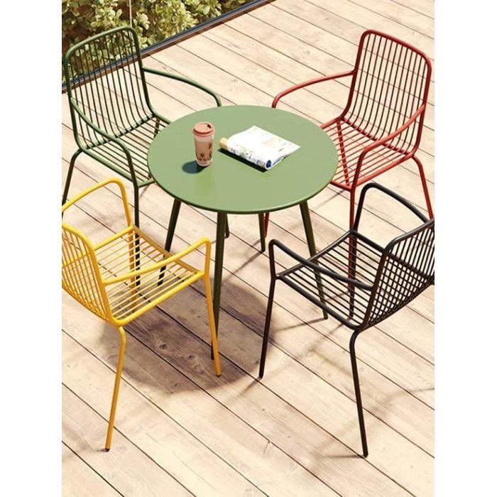 户外桌椅组合锻铁阳台庭院花园露天咖啡馆奶茶店商业桌椅套装