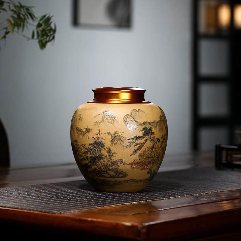 宜兴紫砂茶叶罐散茶一斤装精品高端密封防潮存储醒茶普洱茶罐家用,餐饮具,茶叶罐,淘宝优惠券,粉丝福利购,淘宝优惠卷