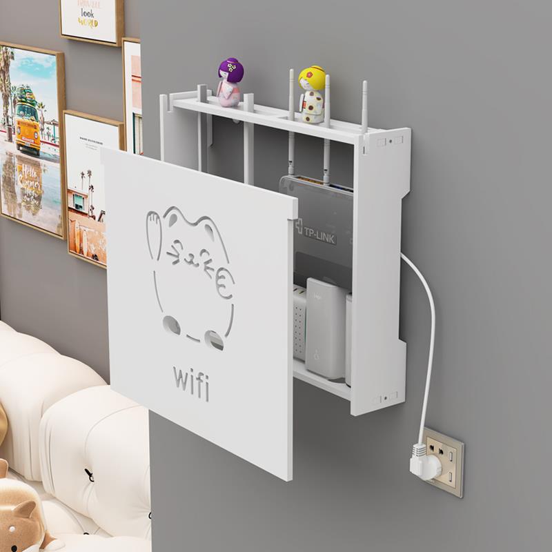 多媒体遮挡箱客厅无线路由器电表箱收纳盒壁挂免打孔装饰画集理线