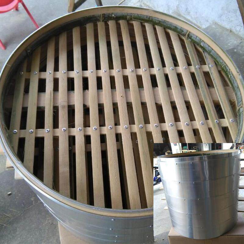 商用铝合金蒸笼圆蒸笼木质大蒸笼竹编不锈钢竹制蒸笼蒸格多层蒸笼
