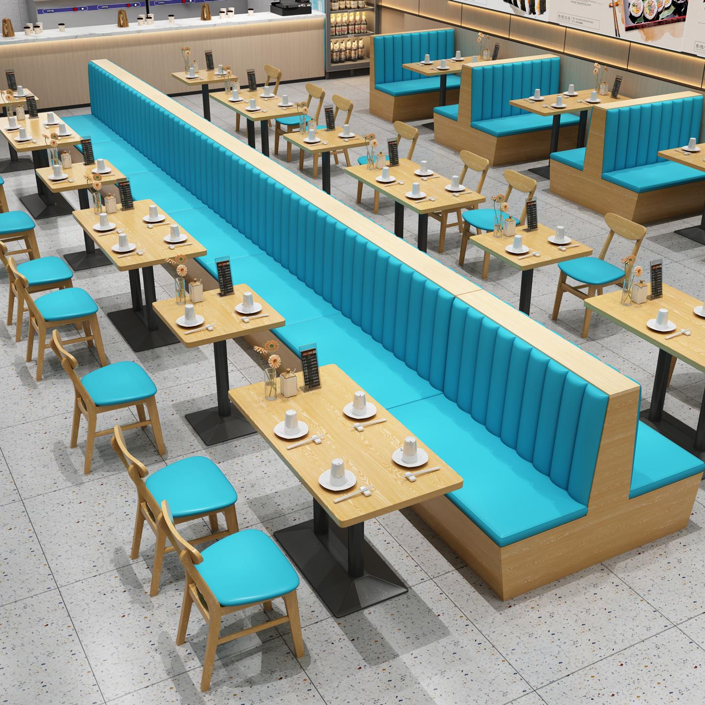 定制餐饮店储物卡座沙发小吃店面馆快餐店奶茶店靠墙商用桌椅组合