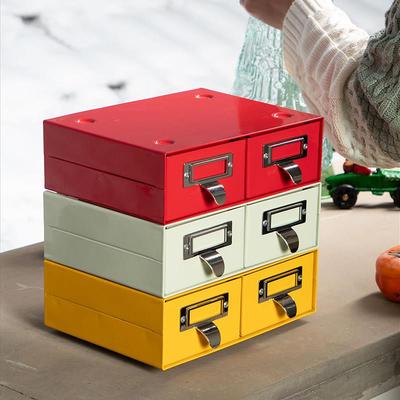 dulton桌面收纳盒储物盒化妆品文具杂物办公桌收纳盒可堆叠储物