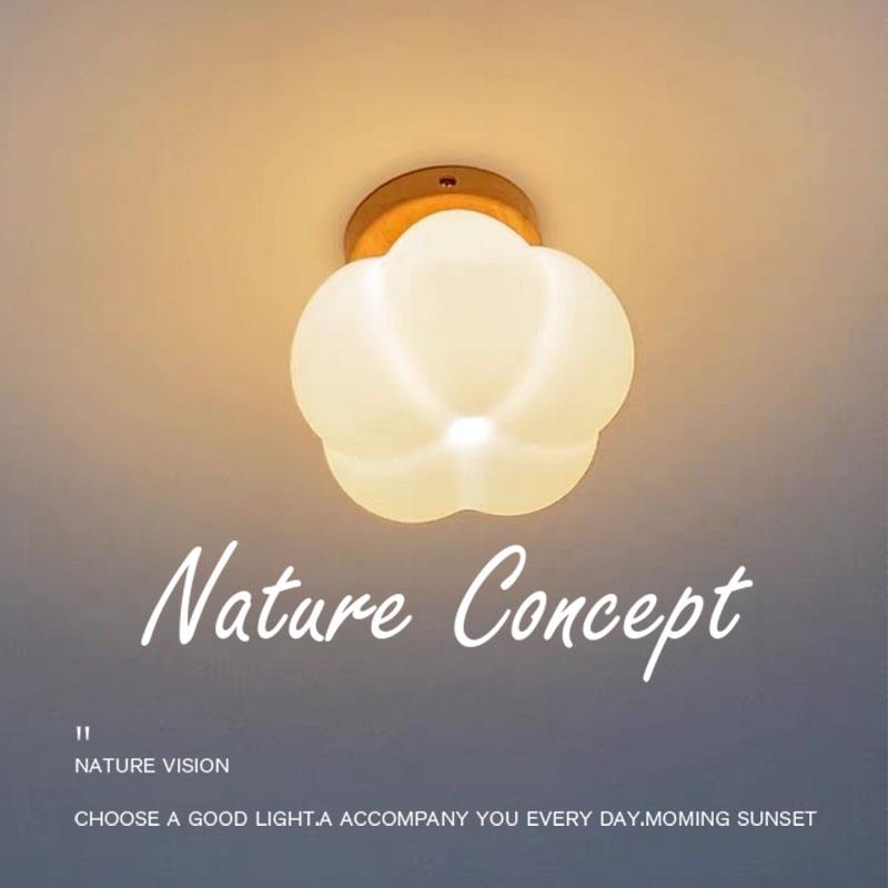 原木胡桃木走廊灯过道灯衣帽间入户玄关门厅中古吸顶灯阳台棉花灯