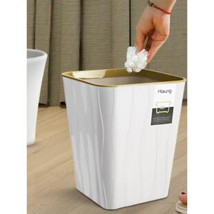 焕龙黄色杏色家用大号压圈垃圾桶客厅卧室清洁厨房卫生收纳垃圾筒