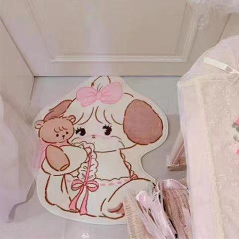 ins风卧室地毯可爱床边毯加厚客厅毯可爱蛋糕地垫小恐龙乐园MIKKO