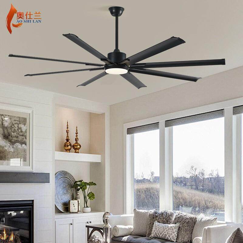 变频风扇吊灯简约现代吊扇灯商用别墅饭厅客厅大尺寸风工业风扇灯