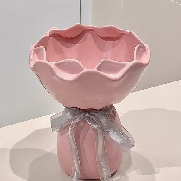 婚束新插花高级轻奢乔迁礼品家陶瓷花瓶摆件感情绪稳定新客厅花瓶