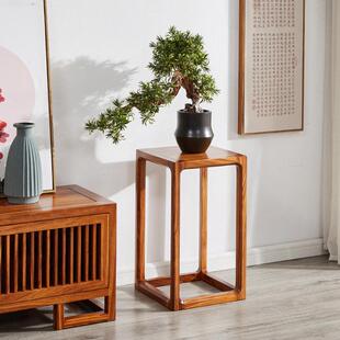 凯的 乌金木花架新中式室内摆件装饰架子 实木落地式客厅置物架