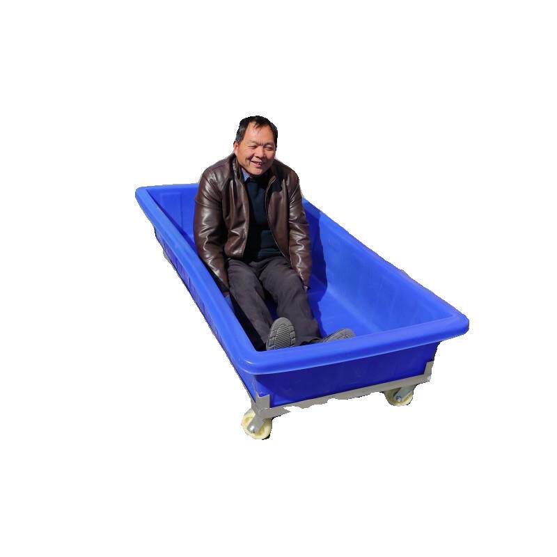 加厚牛筋塑料带轮水箱养殖养鱼移动滑轮方桶纺织服装衣服收纳周转