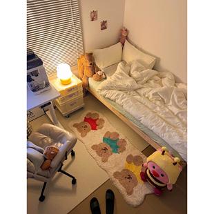 长条地垫脚垫仿羊绒床前可爱 卧室床边地毯2024新款 卧室好物