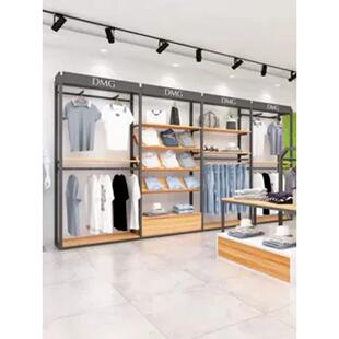 试衣间落地式挂衣架子不锈钢上墙男装货架高档服装店展示架陈列架