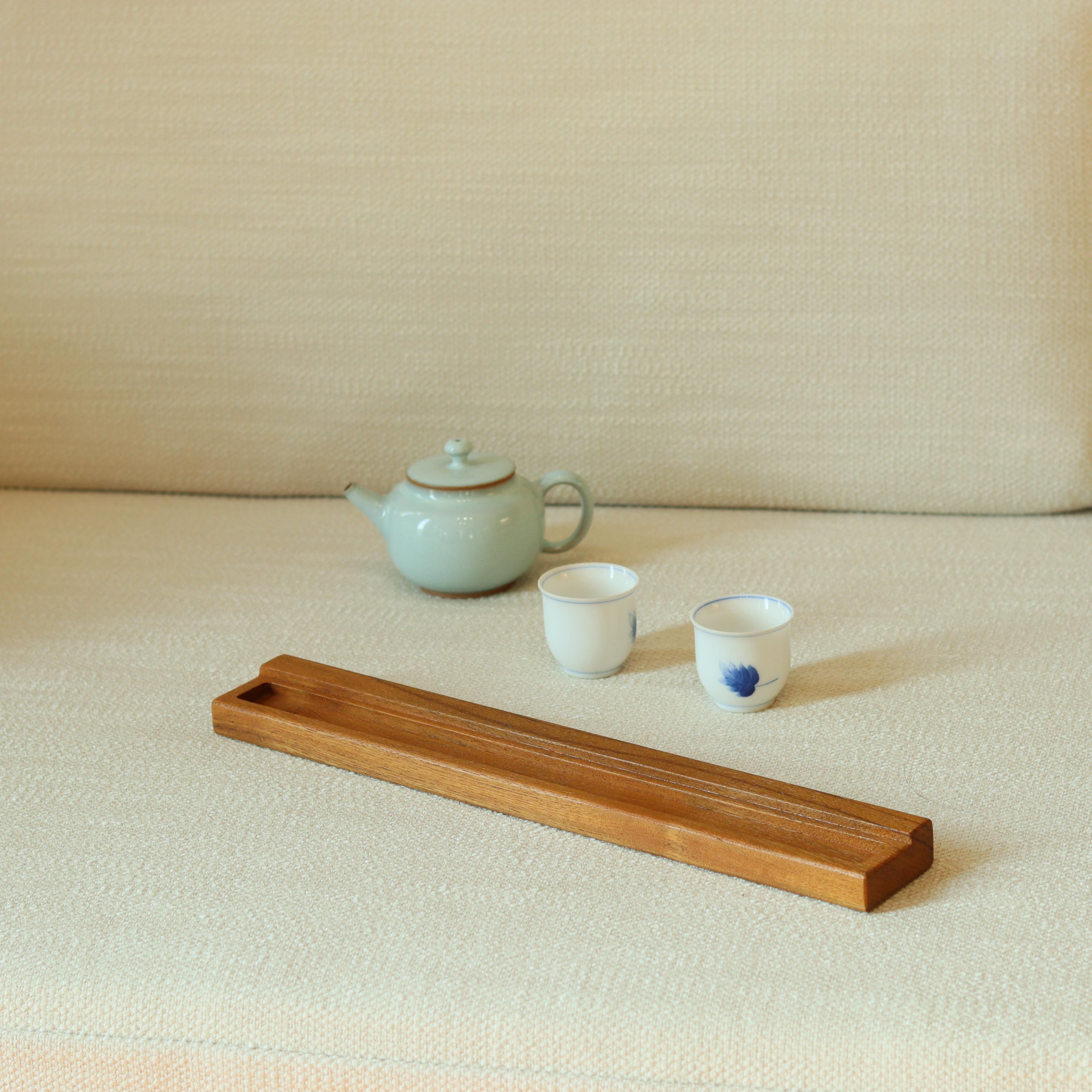 小钟名木 缅甸柚木茶杯架原木茶桌客厅整木雕刻茶杯沥水架可水洗