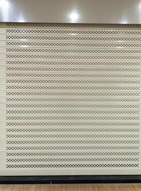 广州定制电动铝合金冲孔卷闸门透风白色车库门厂家上门测量安装