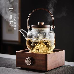 电陶炉煮茶器家用耐热玻璃煮茶壶小型自动烧水壶提梁茶炉煮茶专用