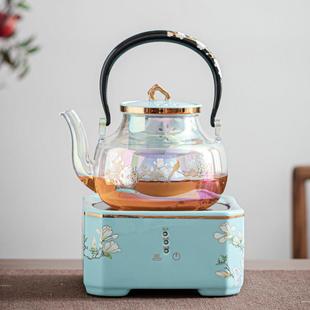 兴德堂电陶炉煮茶器陶瓷网红自动茶具茶壶茶烧水玻璃蒸茶金银烧壶