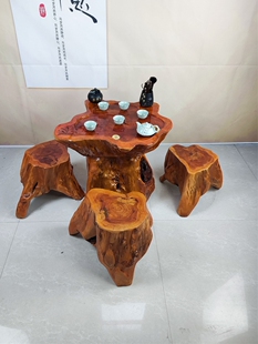 根雕茶台实木树根茶几原木家用客厅香樟木头茶台树桩小型阳台茶桌