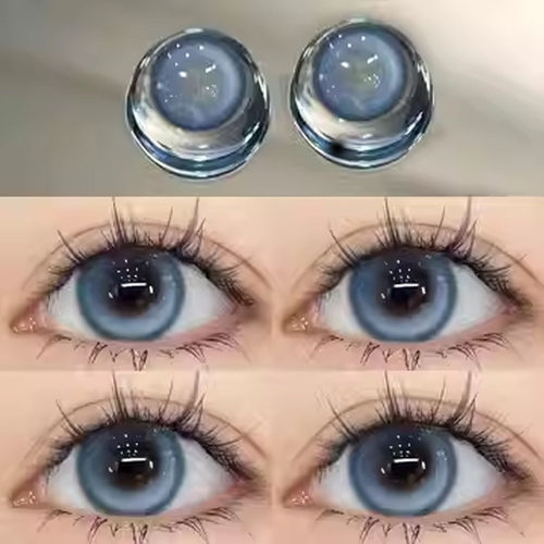 椰奶冻蓝美瞳半年抛蓝色大直径15mm超大款显色欧美混血隐形眼镜女