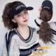 秋冬天女式 帽子假发一体女款 连帽时尚 带假头发马尾辫子 2023新款