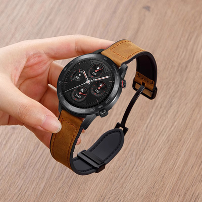 适用荣耀手表GS3/GS3i表带男GS4新款荣耀4 Pro手表5磁吸扣真皮硅胶表带magic2女ES华为GT5/GT4/watch4pro表带