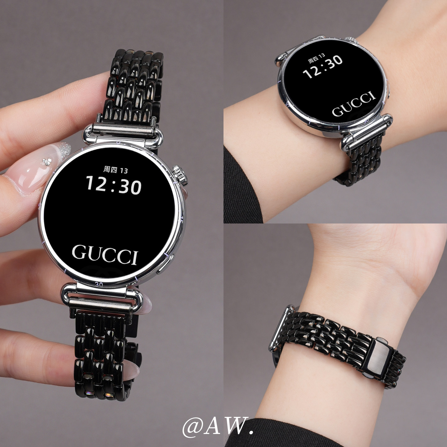 适用华为gt6手表带watchgt5高级米粒款gt4女士小蛮腰不锈钢带watch5金属时尚表链女款gt3pro夏天透气新款腕带