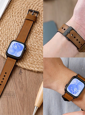 适用华为FIT3/FIT4手表表带男女士新款watch fit3疯马纹真皮表带watch fit2运动硅胶手表带FIT三代二代手表链