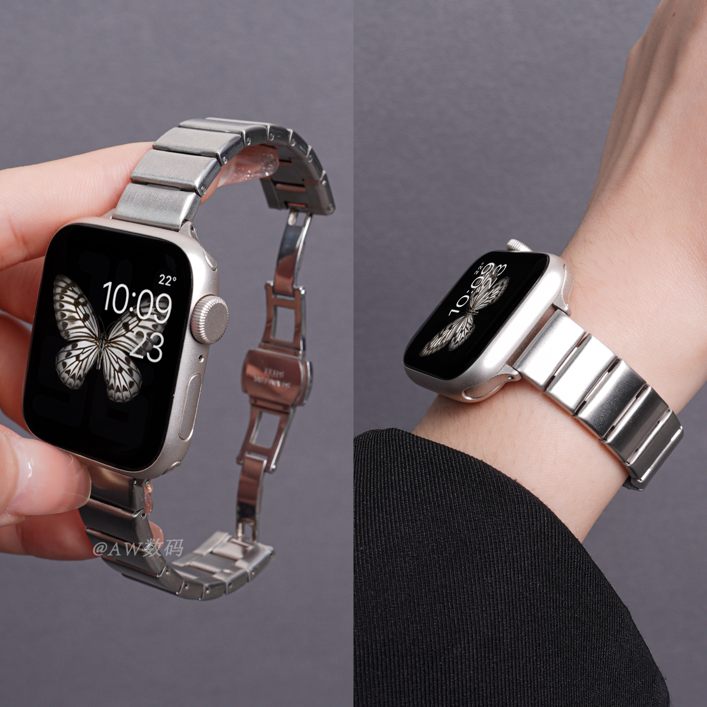 适用华为Watch FIT4手表watchfit4pro表带新款一株细款金属腕带夏天透气fit3/fit2钢表链女生时尚高级感配件