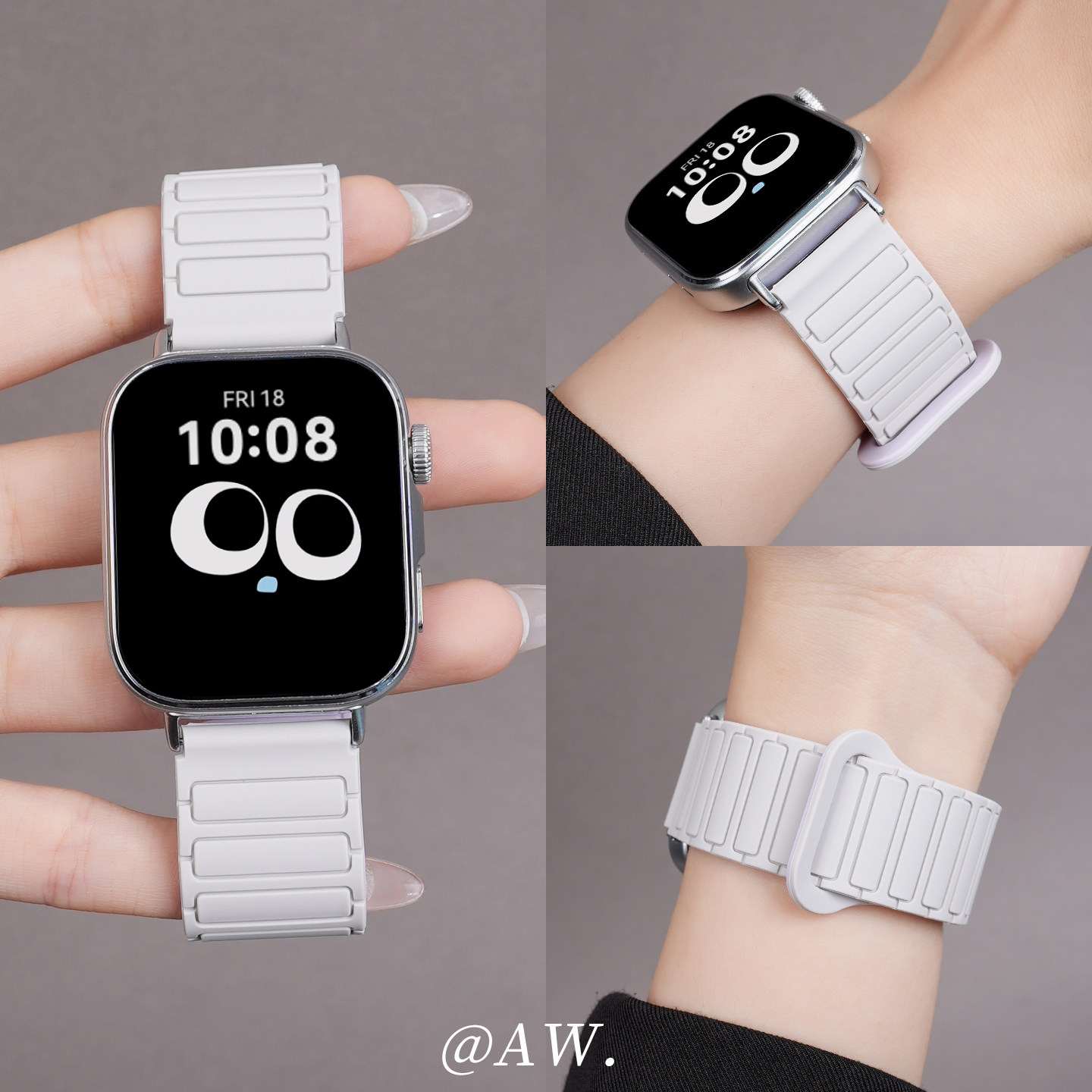 新款星光浅紫适用华为FIT4表带watchfit5pro手表磁吸硅胶FIT3智能运动腕表fit2高级感夏天透气替换男女替换带