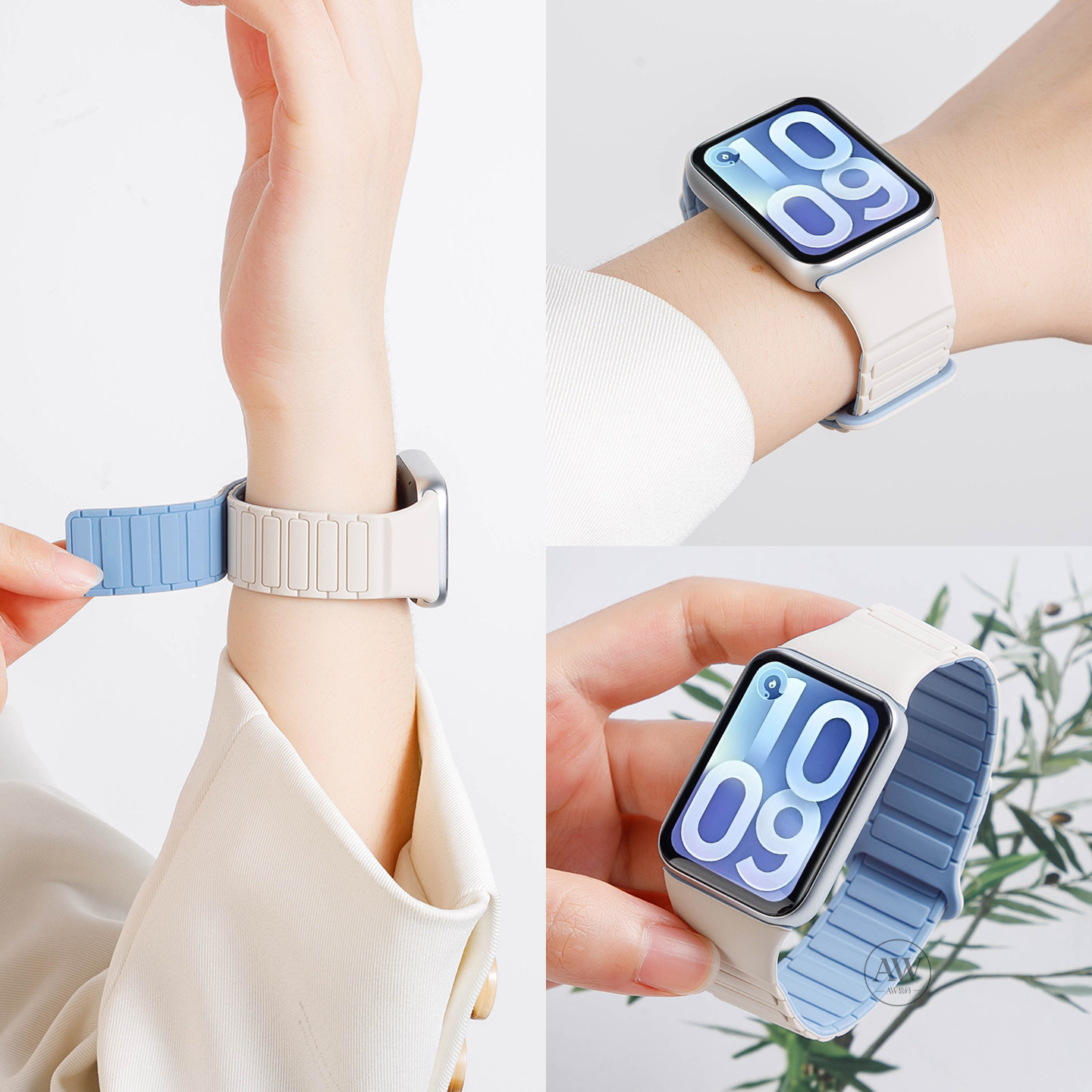 【张婧仪同款】适用小米手环10pro表带9Pro手表链专用一体腕带红米watch6/5硅胶女生4磁吸男智能运动夏天新款