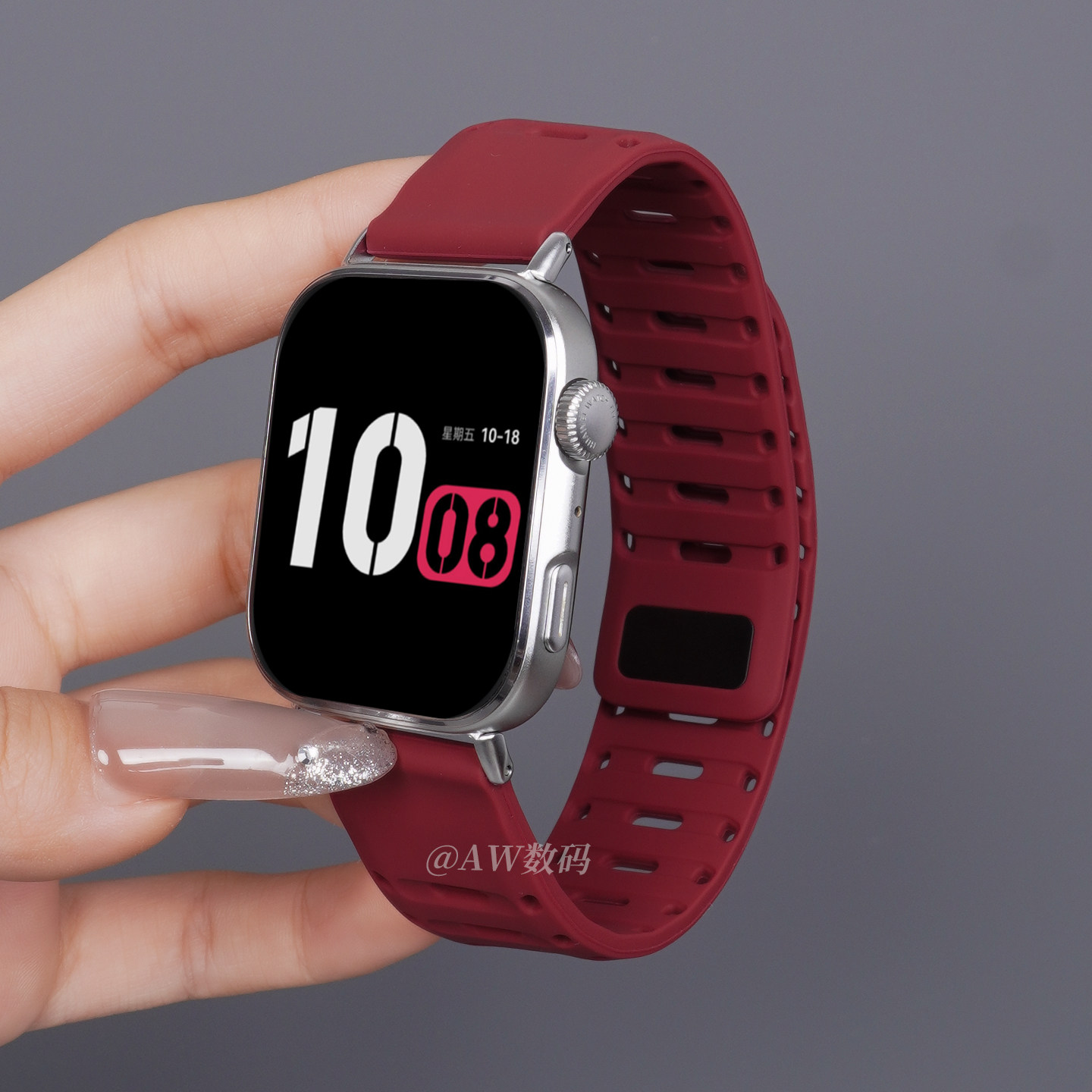 新款适用vivowatchgt2表带iqoo手表watchgt男款vivo3鲨鱼纹磁吸硅胶腕带vivowatch5/3/2小众高级感运动替换带