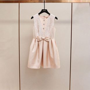 新款 公主风气质女春夏衣莉甜美背心连衣裙 韩系蝴蝶结短款 无袖