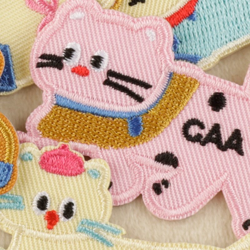 电脑绣花标辅料自粘款diy原创卡通猫咪刺绣贴补丁贴装饰patch布贴,居家布艺,布贴,淘宝优惠券,粉丝福利购,淘宝优惠卷