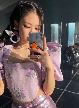 jennie同款/韩版ins亚克力不规则彩色水钻宝石女戒指气质甜美指环