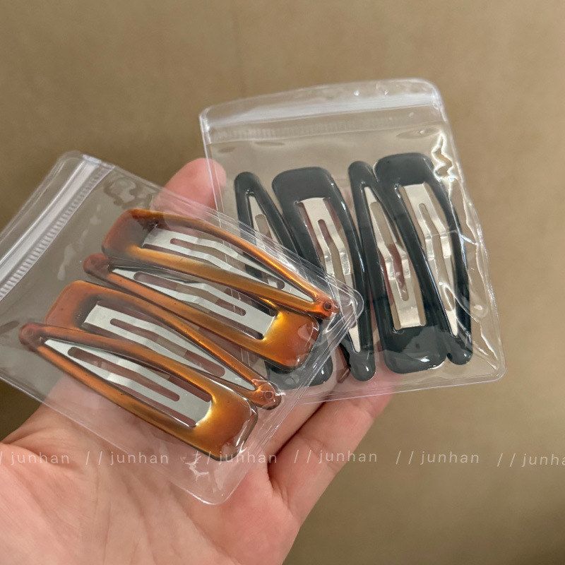 BB成人夹色系水滴大号刘海夹咖黑