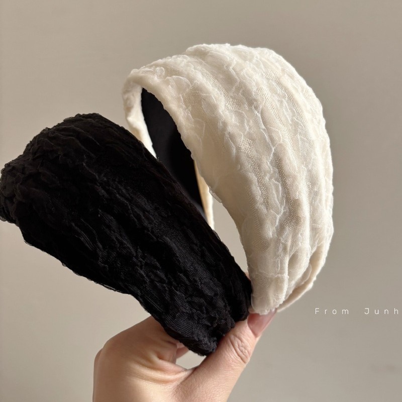 雪纺纱高颅顶宽版毛线发箍女新款毛绒洗脸头箍发卡头饰