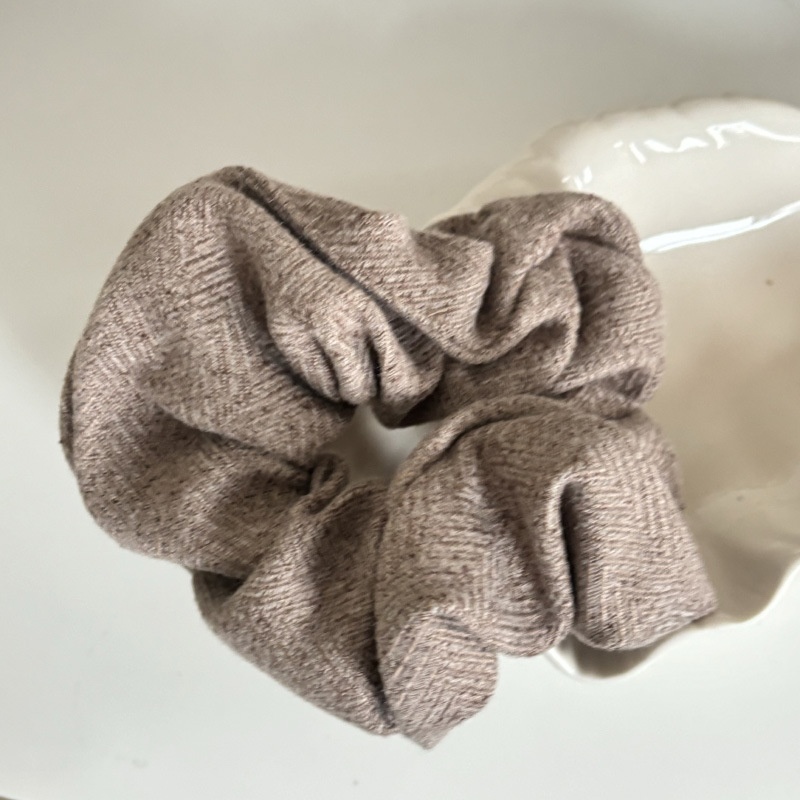 燕麦色系棉麻大肠发圈女扎丸子头皮筋低马尾头绳发绳百搭发箍头箍