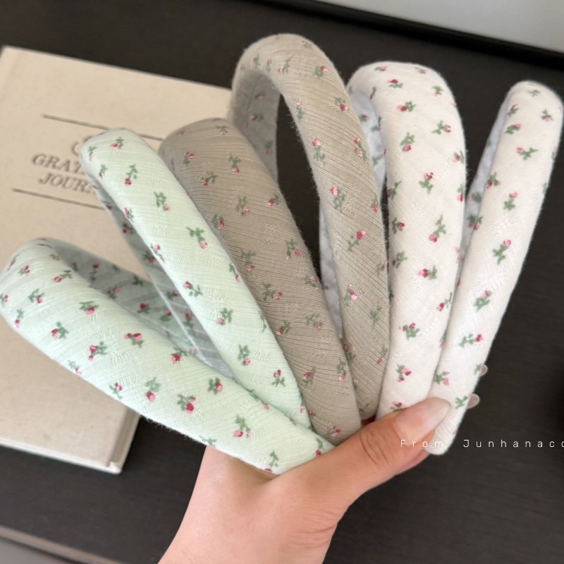 清新碎花百搭发箍女生高颅顶海绵发箍新款碎花头箍头饰品发卡