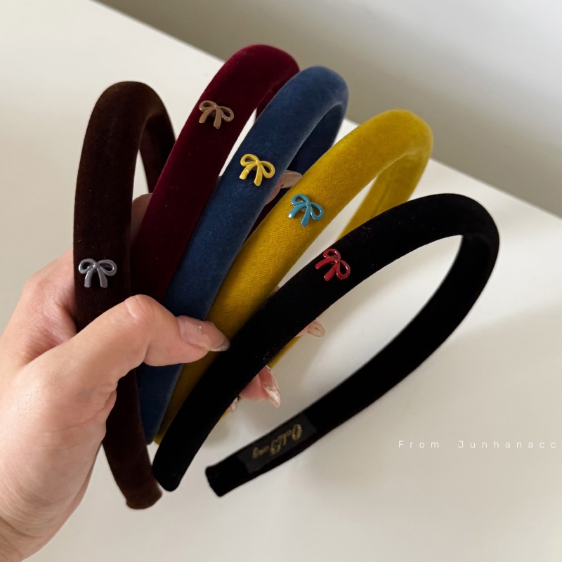 早秋美拉德高级感丝绒蝴蝶结细头箍新款显脸小百搭高级头饰