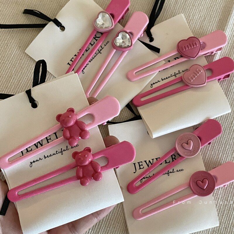 喷漆甜美爱心鸭嘴刘海夹夹发夹