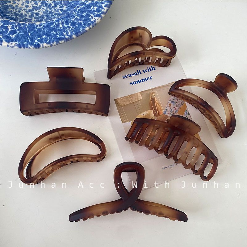 大号磨砂韩国发饰盘发鲨鱼后脑勺