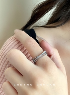 微镶锆石时尚通勤简约百搭开口可调节指环休闲风戒指工厂义乌饰品