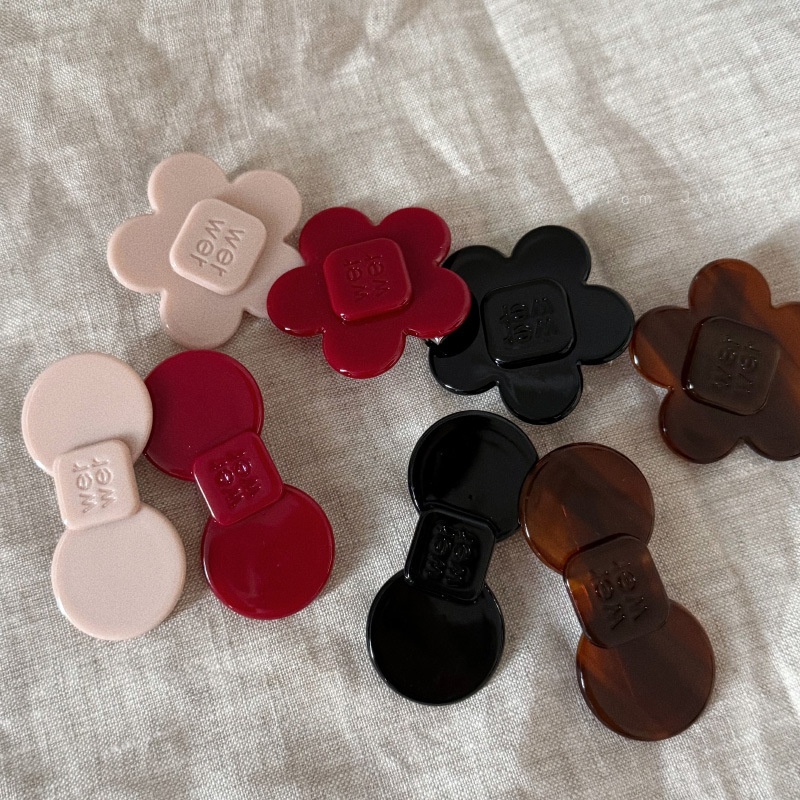 少女醋酸花朵蝴蝶结发夹字设计感发饰鸭嘴夹侧边刘海夹头饰