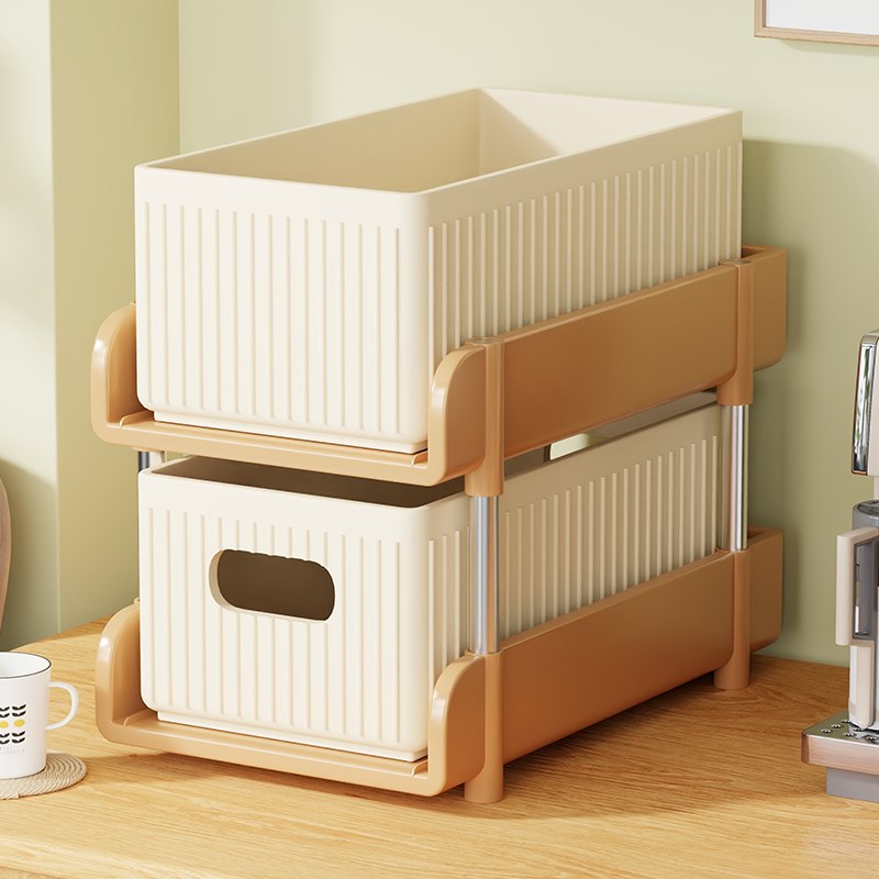 茶包咖啡收纳盒茶水间桌面抽屉式置物架办公桌吧台多层零食餐边柜